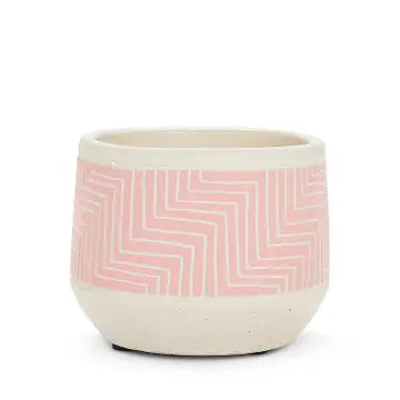 5" Pink Etched Planter - Abbott